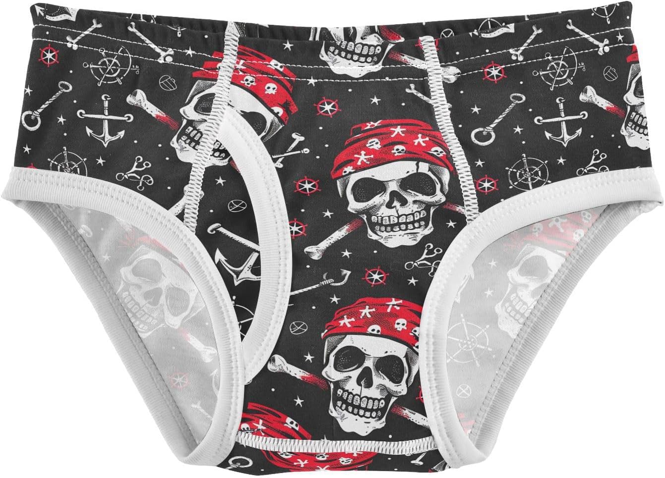 visesunny Boys Training Underwear Cool Pirate Skull Breathe Cotton Potty Briefs Size 2T-8Y for Toddler