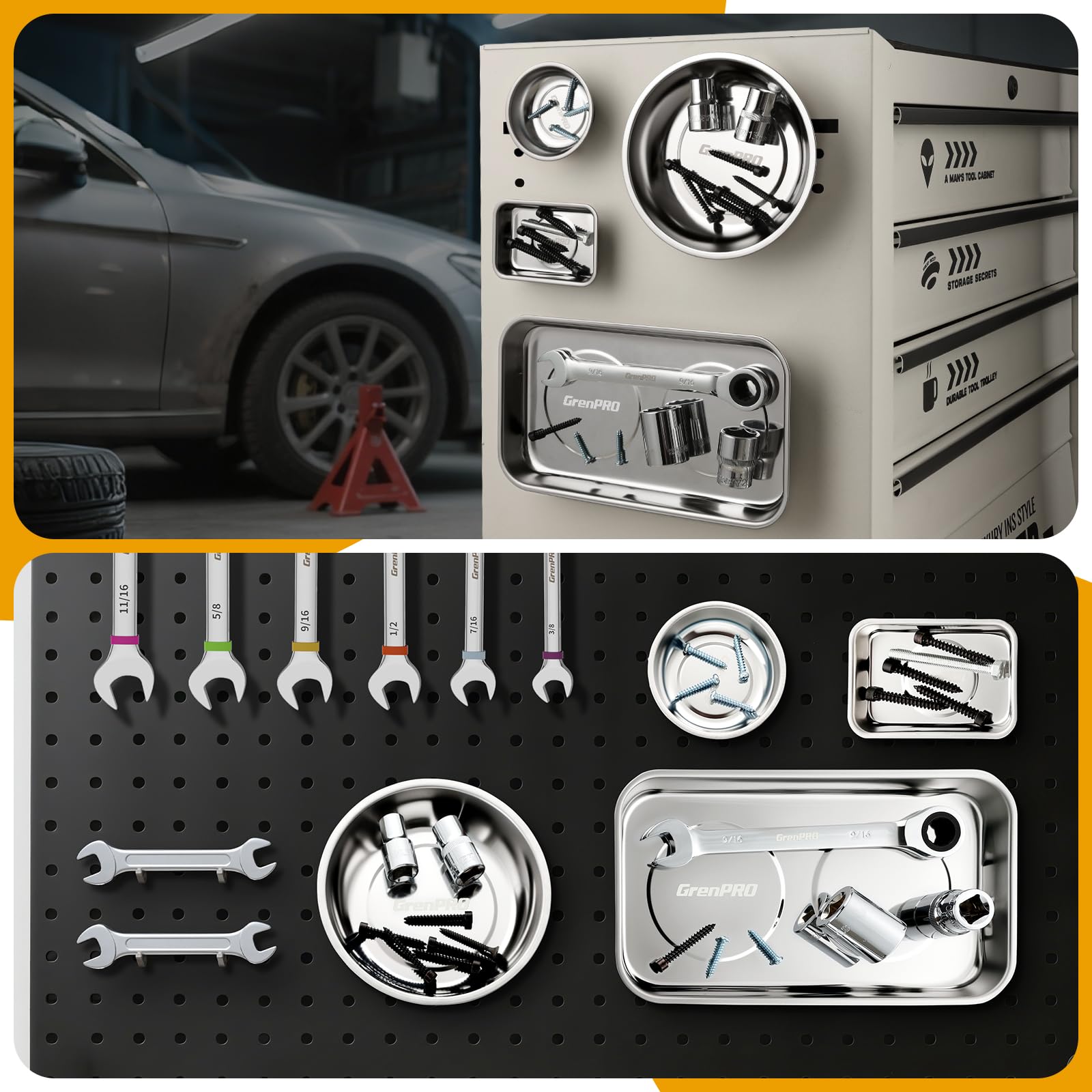 GRENPRO Magnetic Tool Trays - Keep Parts Organized -6 GRENPRO Magnetic Tool Trays - Keep Parts Organized -6