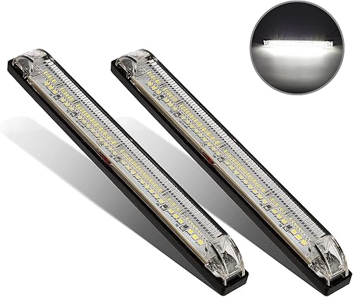 Partsam 2 tiras de luces LED blancas de 8 pulgadas, 30 luces LED para barco, barra de luces exteriores e interiores selladas de 8 pulgadas para