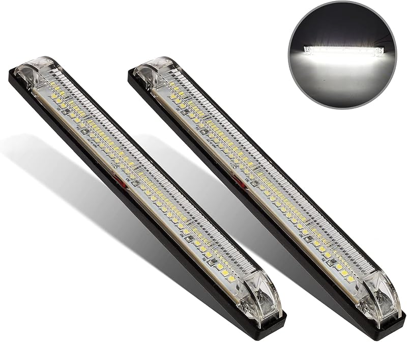 Barra de luz LED branca Partsam de 8" com 30 LEDs e lente de policarbonato – Conjunto com 2 unidades