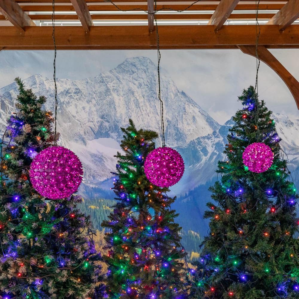 Novelty Lights SS50-PU Sphère lumineuse de Noël intérieur/extérieur de qualité commerciale, violet, 50 lumières, 15,2 cm de diamètre, prise empilable