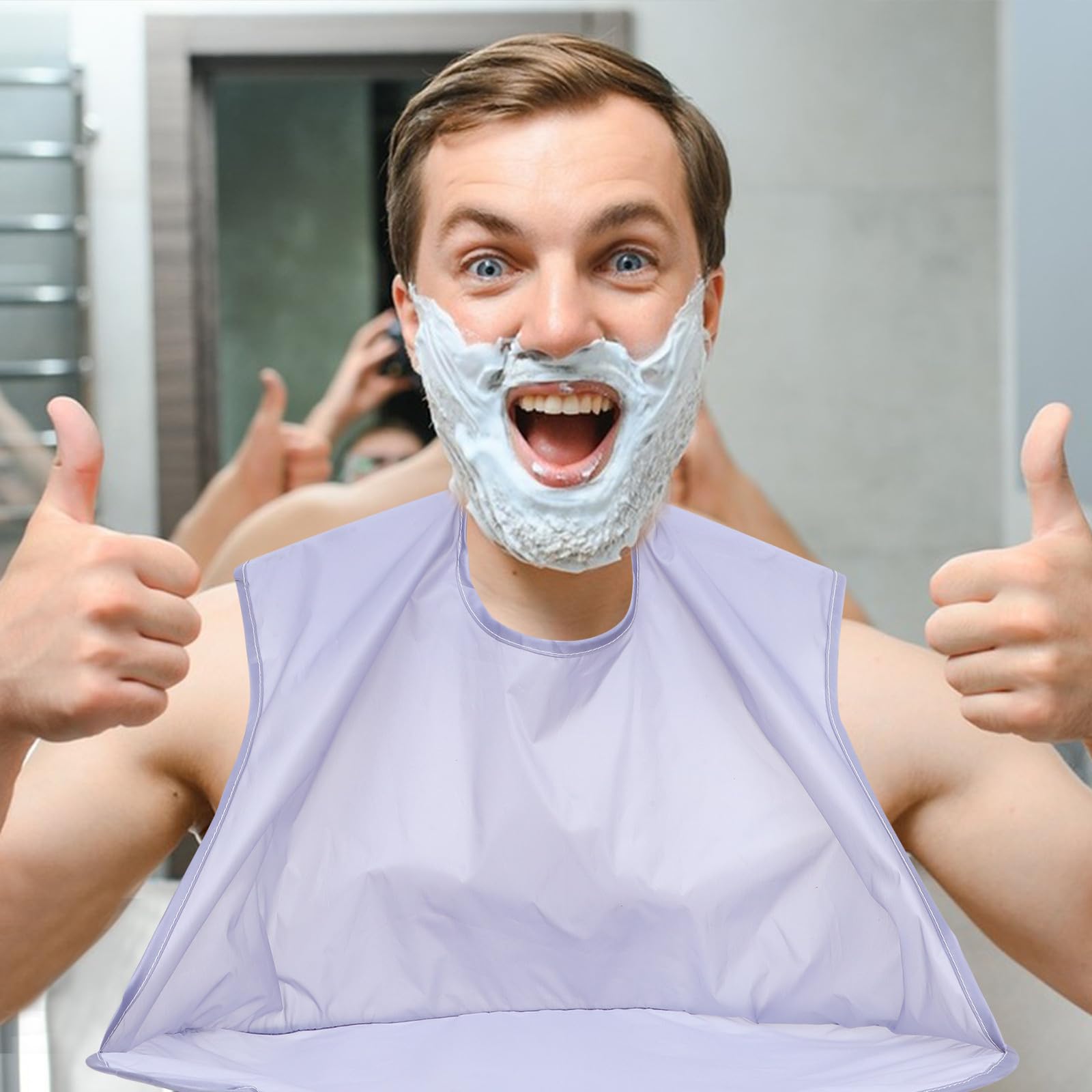 Bartschneideschürze für Männer Tragbare Rasierschürze Wasserfeste Polyester Umhang zum Bartschneiden und Trimmen Klappbar