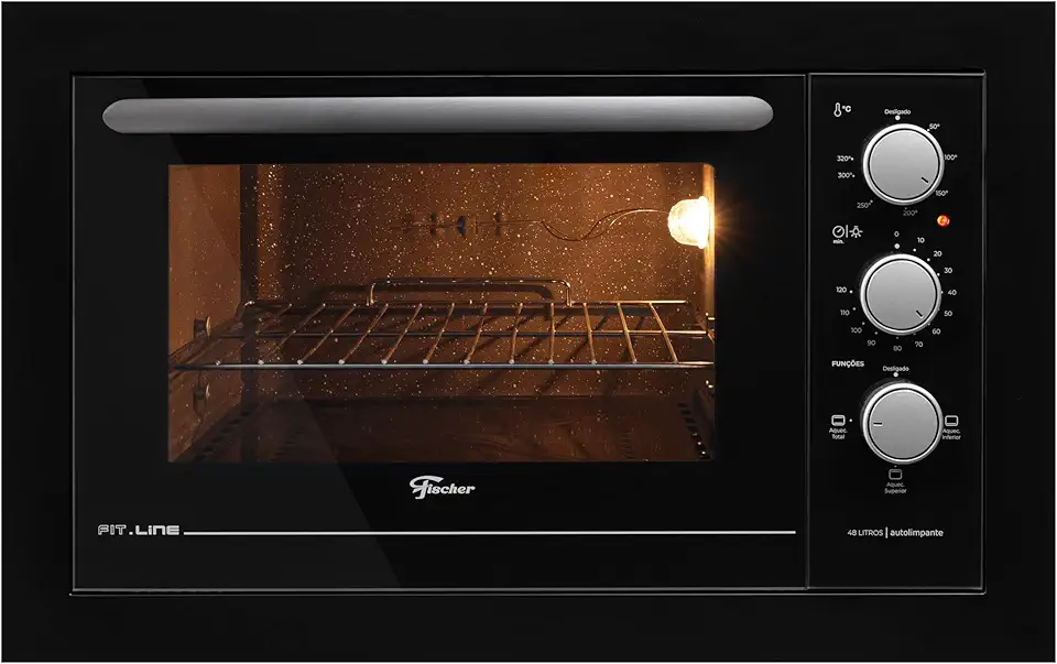 FISCHER FORNO ELÉTRICO EMBUTIR FIT LINE 48L BLACK 220V 34493-95482