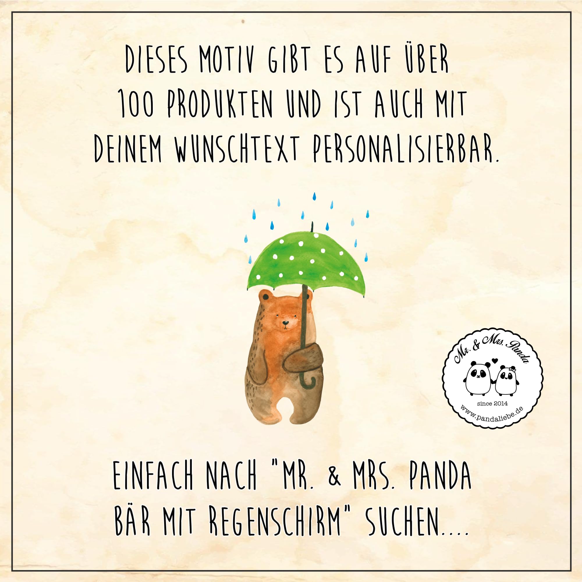 Mr. & Mrs. Panda Fußmatte Bedrucken Bär Regenschirm 40 x 60 cm - Personalisierte Geschenke, Spruch, Partner, personalisierbar, Pärchen, Freunde, Fussmatte, Liebe, mit Text, Familie, personalisiert