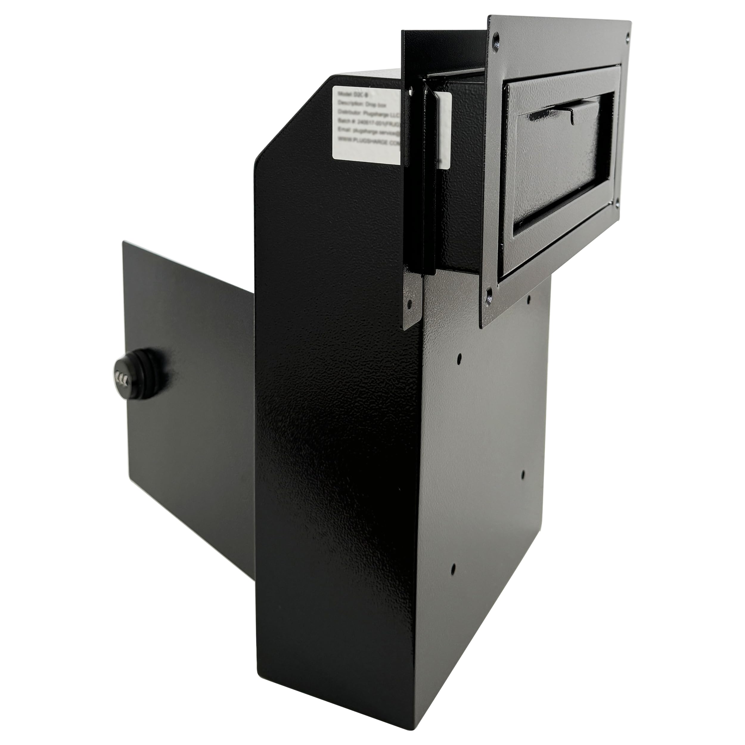 Locking Door Drop Box with Combination Lock – Steel Mailbox with Rear Access, Mail Slot for Rent, Deposit, Night Key, and Mail – Through-Door Design Prevents Money Fishing, Durable Black