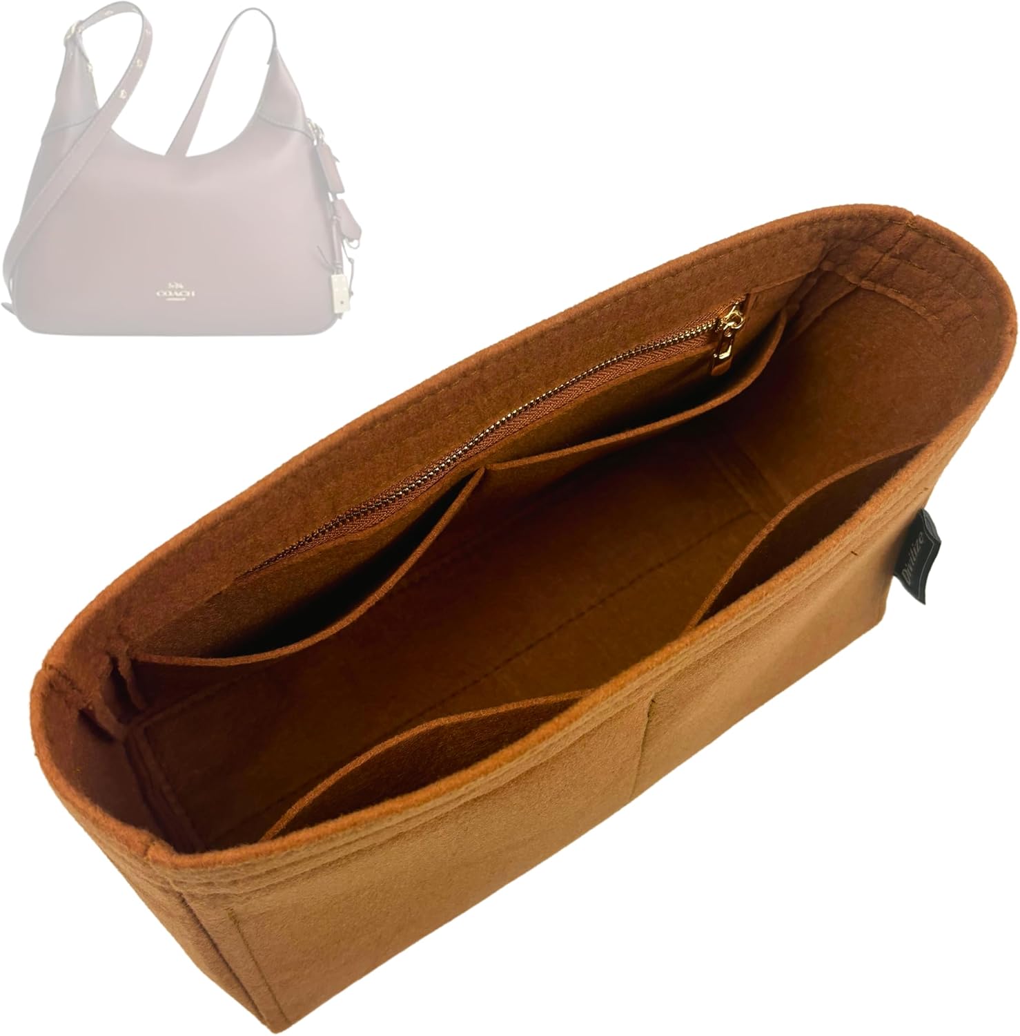 Divitize Premium Organizer compatible with Coach Ella Shoulder Bag Organizer - Handmade Felt, Reinforced Base, Custom-Made Design, +24 Colours (Beige, for Ella Shoulder Bag)