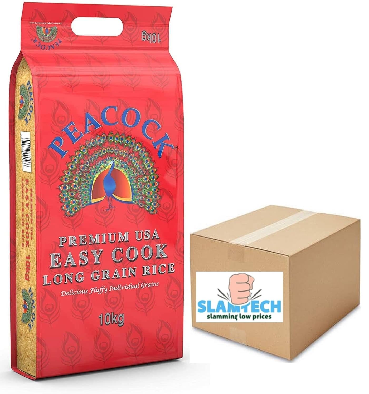 slamtechPeacock (Premium USA) Easy Cook Long Grain Rice - 10kg Sold by
