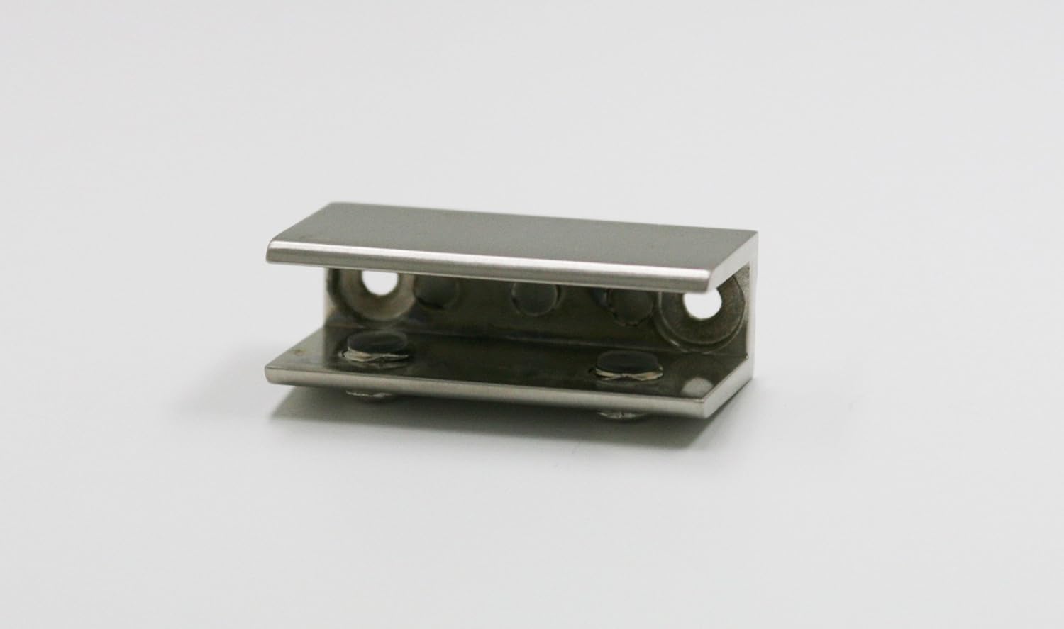 Spancraft Glass 2REC10QR-BR Quarter Round Glass Shower Shelf with 2" Rectangle Clamp, Brushed Nickel Bracket, 10"