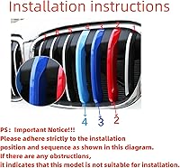 Vista 5 de Insertos de parrilla automotriz para BMW X1 F48 2016-2019 7 vigas, accesorios de parrilla delantera