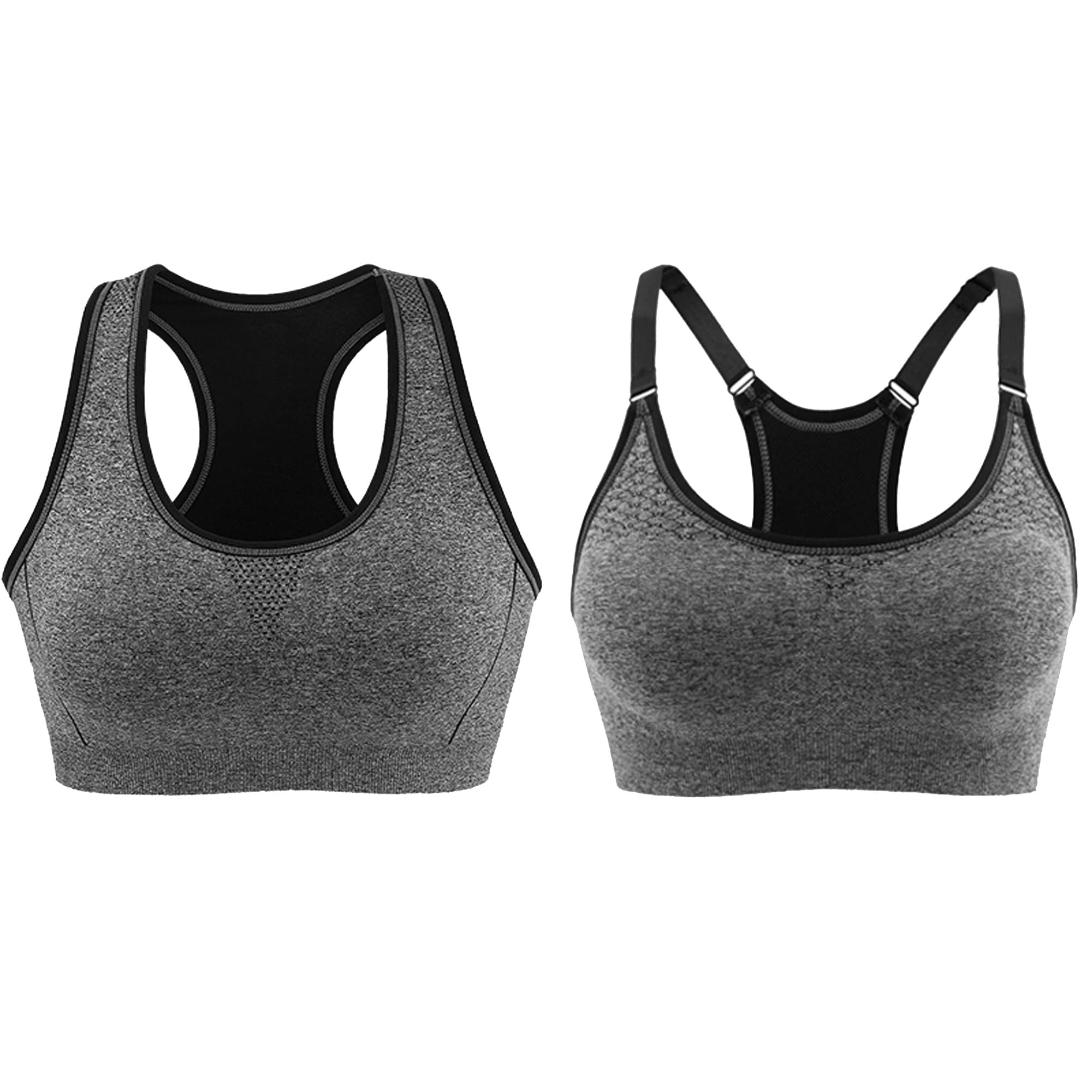 WENJUN Sujetador deportivo inalámbrico de alto impacto para mujer, con espalda cruzada, cobertura completa para uso diario, 2 unidades (color: H, tamaño: XL)
