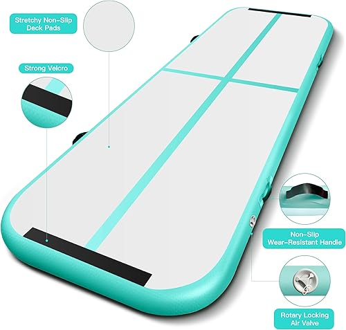 Miniatura 3 de Kangaroo Hoppers Colchoneta de aire  Colchoneta de 1013 pies con 4 pulgadas de grosor y bomba de aire eléctrica  Adecuado para el hogar, al aire