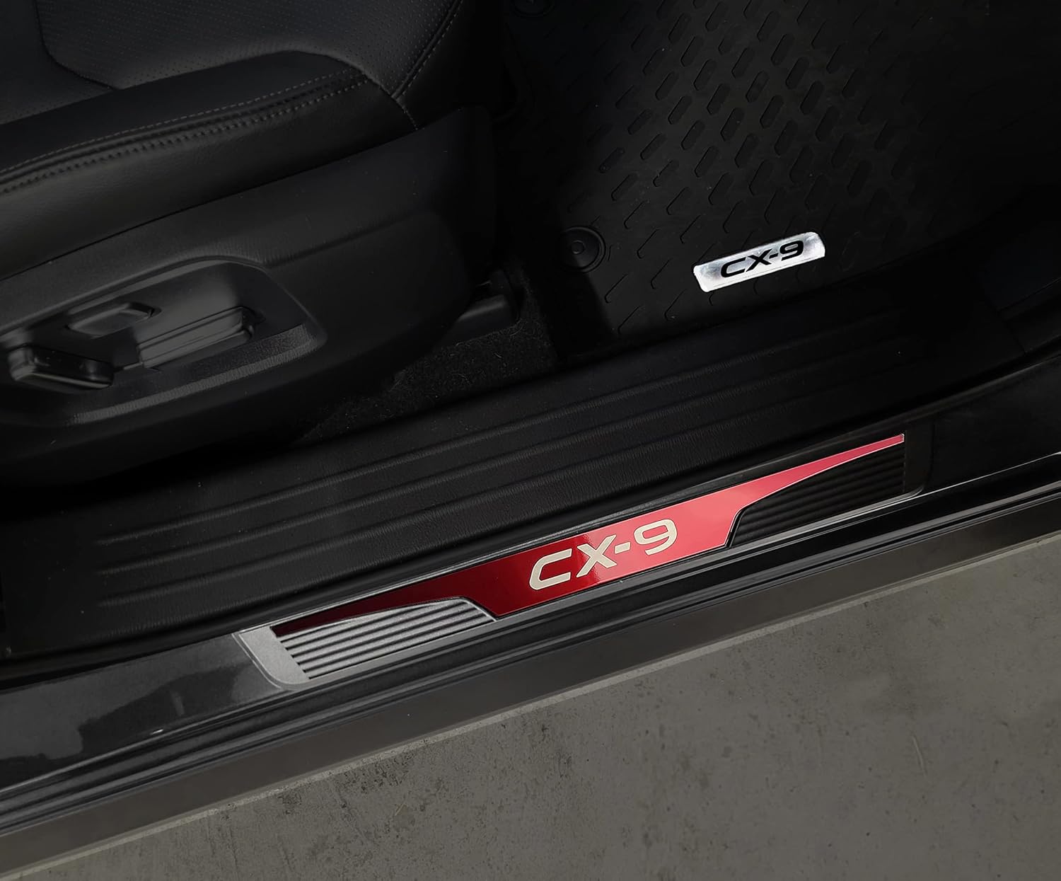 GZBFTDH Car Door Entry Guard, Parts for Mazda cx-9 cx9 2016-2022 Kick Panels Guard Scuff Plate 4PCS, Stainless Steel with abs Car Door Sill Protector Cover, Auto Interior Accessories (red)