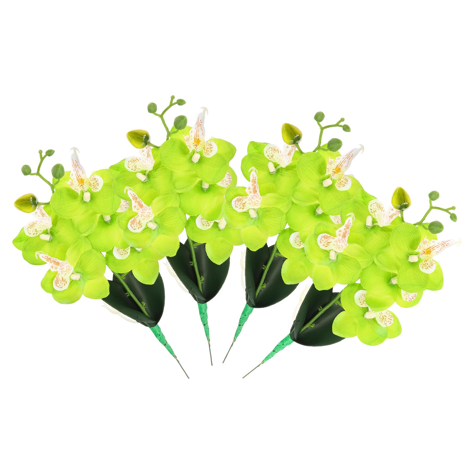 sourcing map 4 Pcs Artificial Phalaenopsis Fake Flowers, 12 Inch Real Touch Artificial Floral Fake Bouquet for Wedding Bride Shower Gift Home Decor DIY Crafts, Yellow