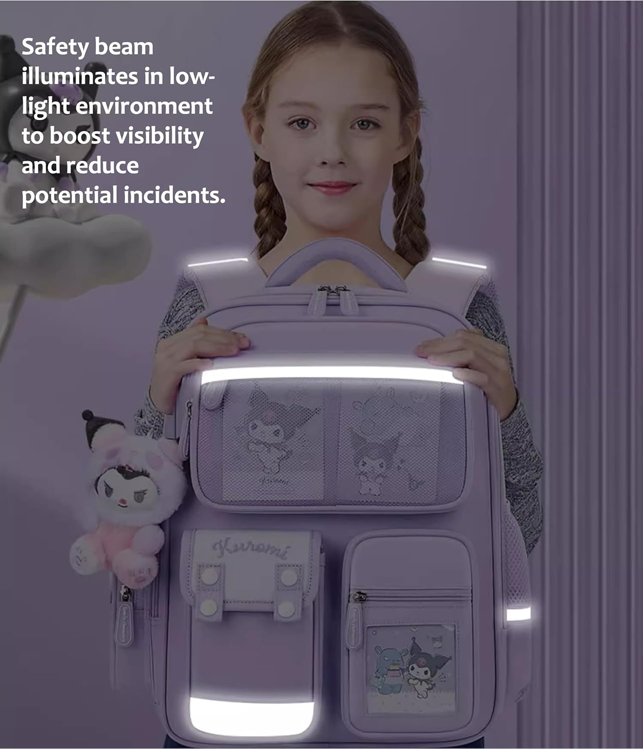 Hello Kitty Japanese Cartoon Character Backpack School Bag with Multiple Pockets