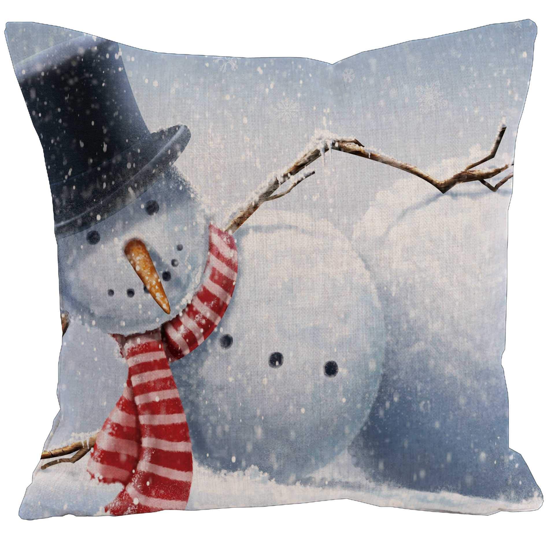 Taie d'oreiller de Noël Bonhomme de Neige pour partager la magie des fêtes en famille