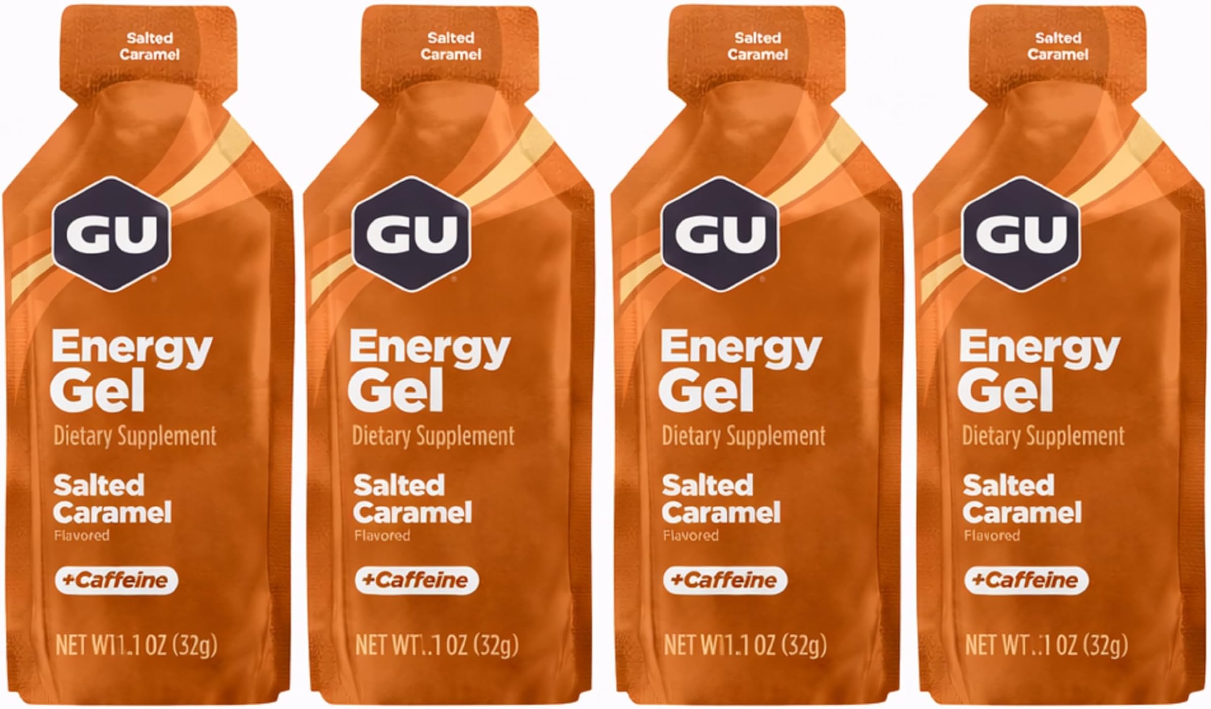 Energy Running Gels - 4 Gel Taster Pack - Sports Energy Gels For Running, Cycling, Triathlon (Salted Caramel), 32g