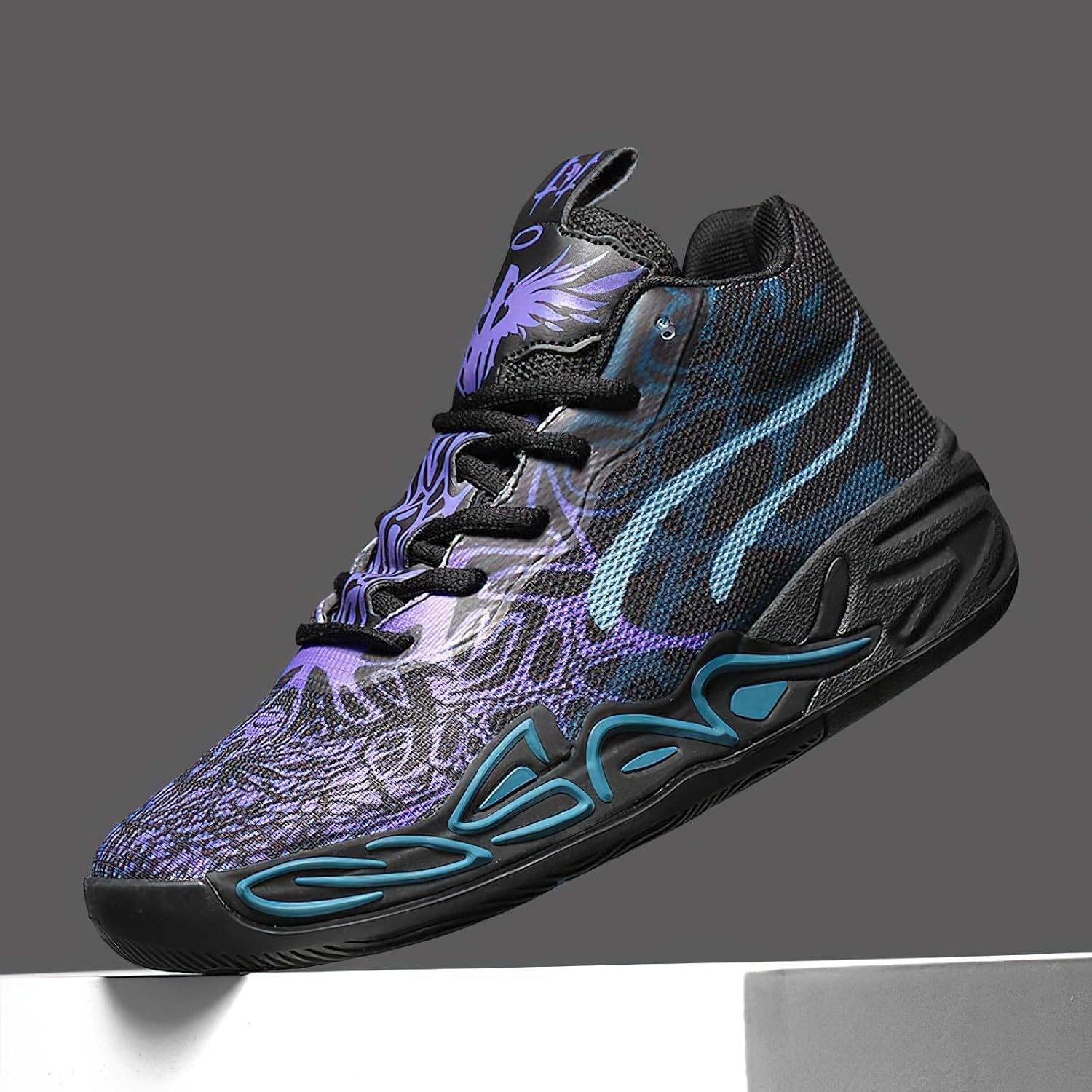 Exusiai Mens High Top Basketball Shoes Fashion Breathable Non Slip Outdoor Sneakers Comfortable Cushioning Athletic