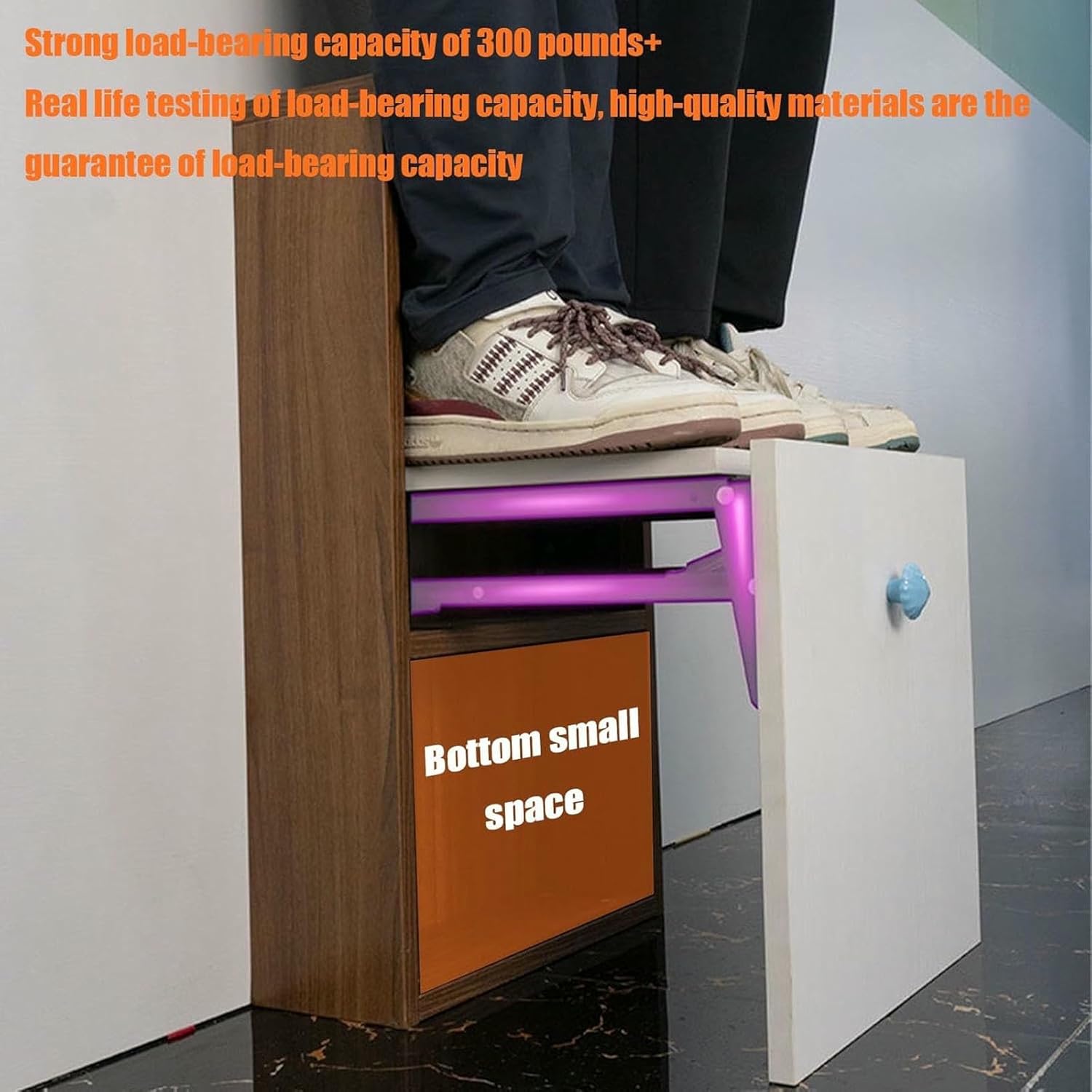 Foldable Wall Mounted Shoe Changing Stool,Hidden Invisible Folding Chair, Multifunctional Bench, for Hallway Living Room Dressing Stool