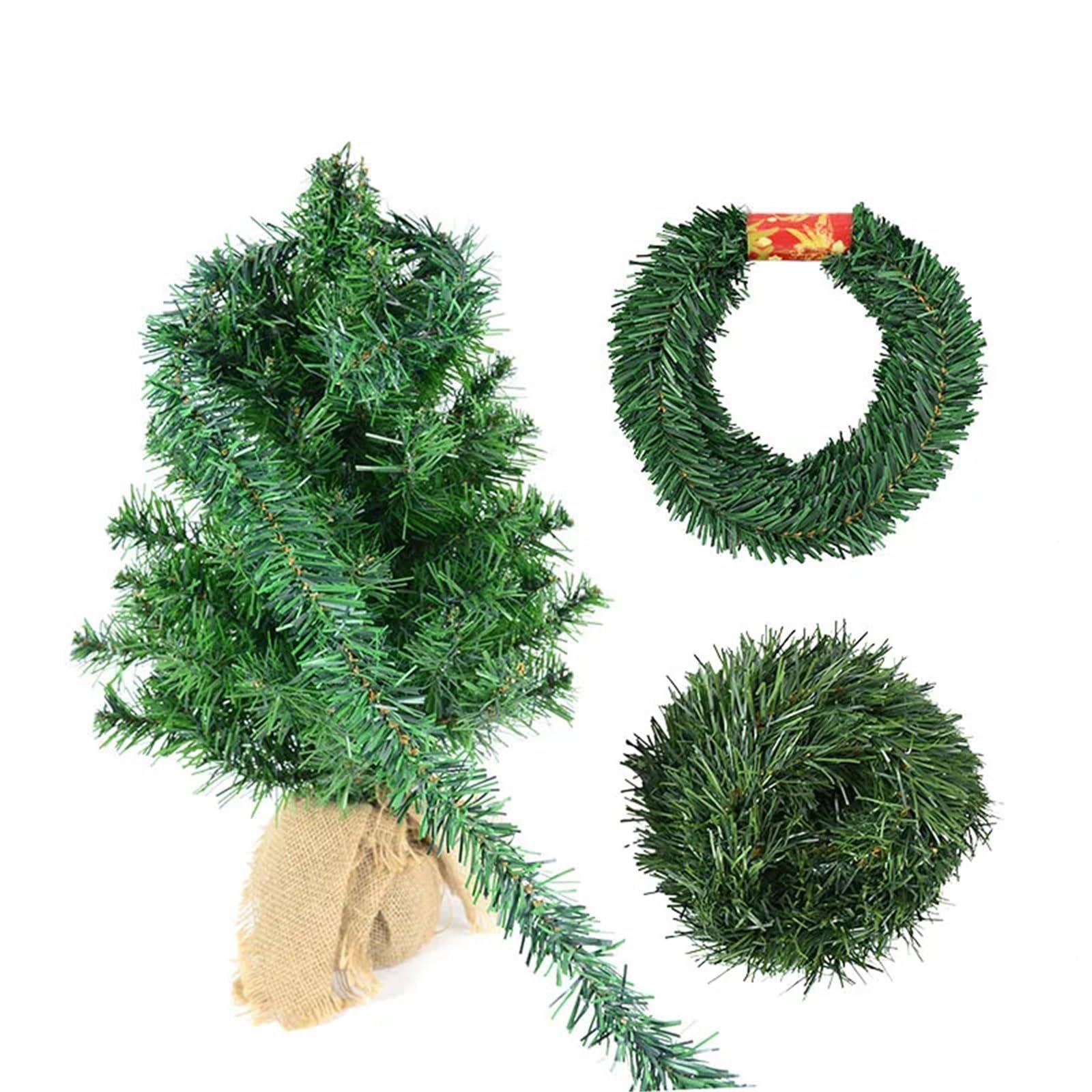 Weihnachtsgirlande 5,5 m Kiefern-Weihnachtsgirlande, dekorativ, grün, künstlicher Weihnachtsbaum, Rattan-Banner, Party-Kunststoff-Anhänger, Lametta-Hängedekoration(3pcs)