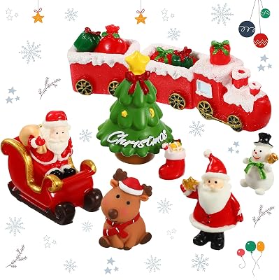 15 Pcs Christmas Aquarium Decorations Miniature Fish Tank Decoration Resin Christmas Tree Santa Elk Snowman Decor Xmas Series Landscape Ornament Figurine for Holiday Fish Tank Supplies Table Decor