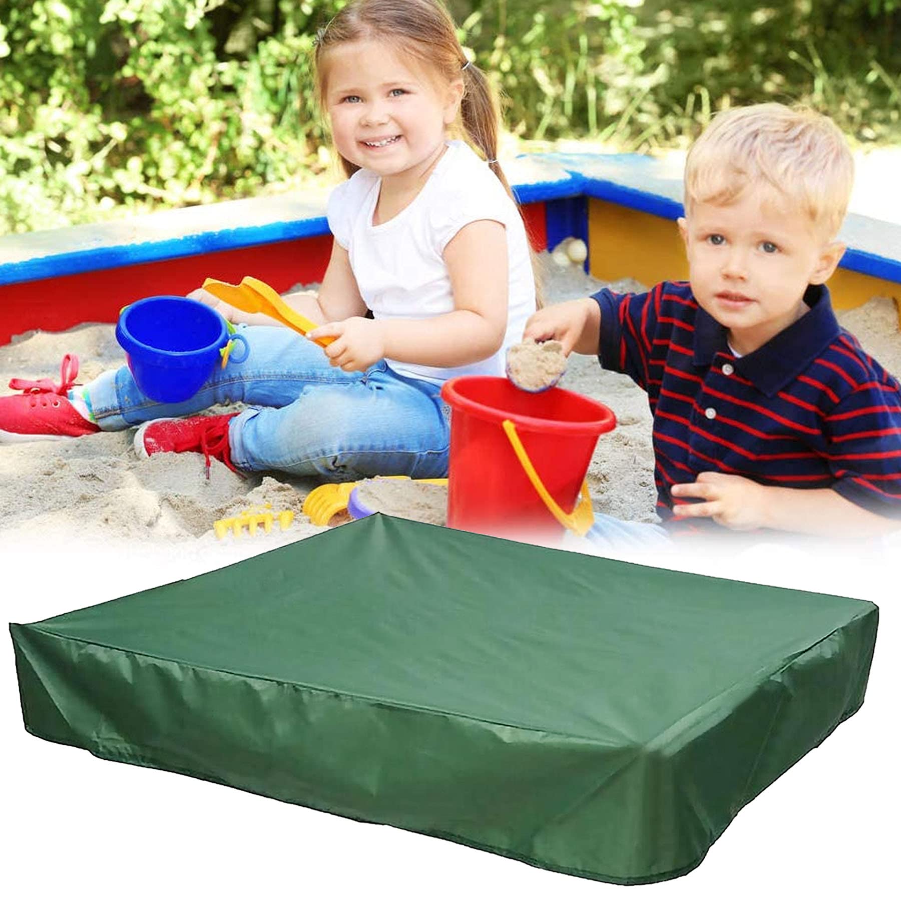 Bâche Bac à Sable 200 200 20CM, Bâche Bac à Sable Imperméable Housse De Protection Pour Bac A Sable Etanche Bac A Sable Avec Cordon De Serrage Tissu Oxford 210d Impermeable Noir 96370045