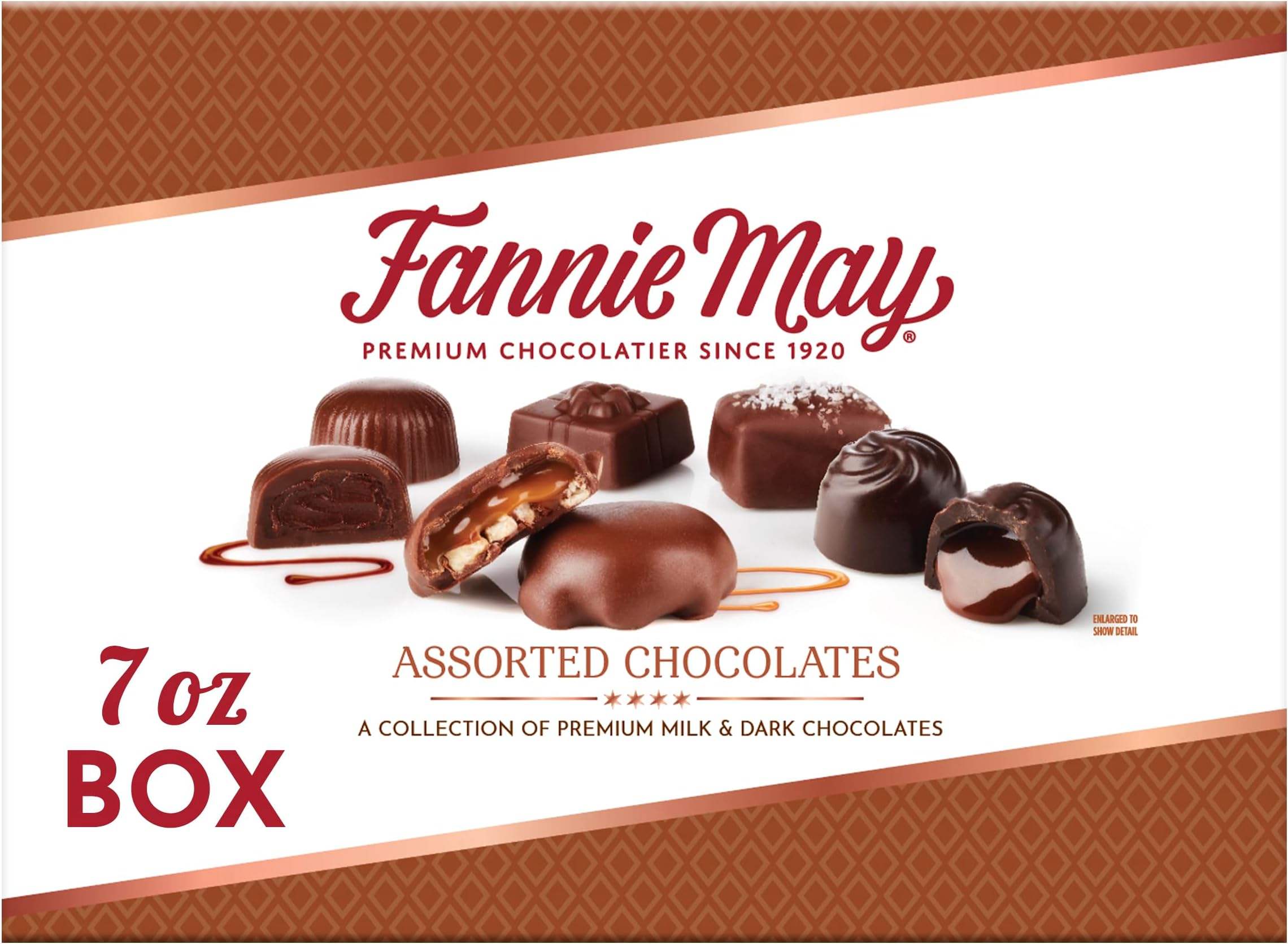 Fannie May Premium Chocolate Box with Assorted Milk and Dark Chocolates