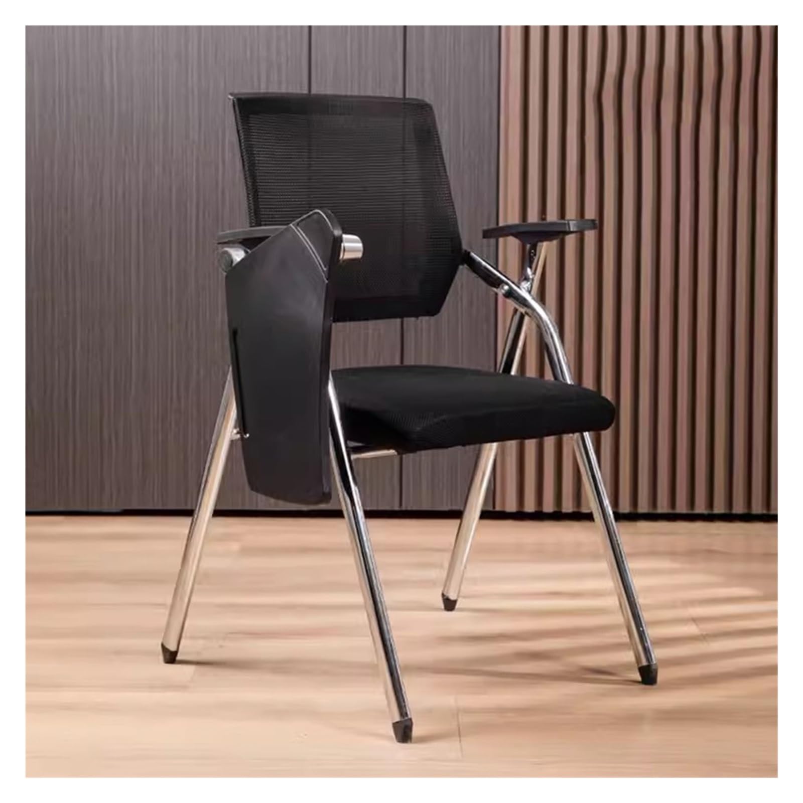MYUYEE Conference Room Chairs Folding Office Training Chair With Writing Board,Student Chair With Desk Attached,Stackable Chairs With Flip-Up Tablet Arm