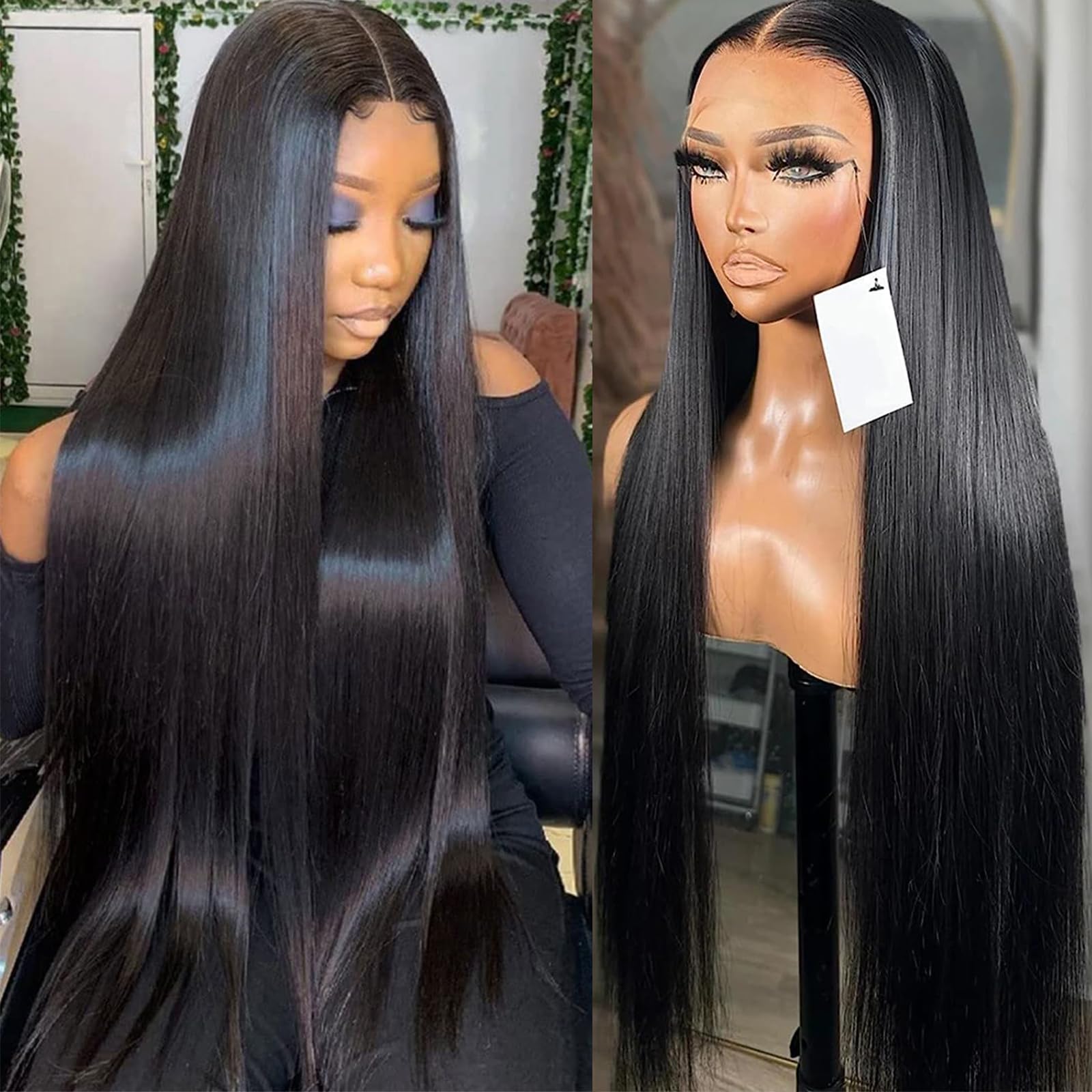 Lemoda 13x6 Lace Front Wigs Human Hair Straight 13x6 HD Transparent Lace Frontal Wig Pre Plucked with Baby Hair 15A Brazilian Virgin Human Hair Wigs for Women N
