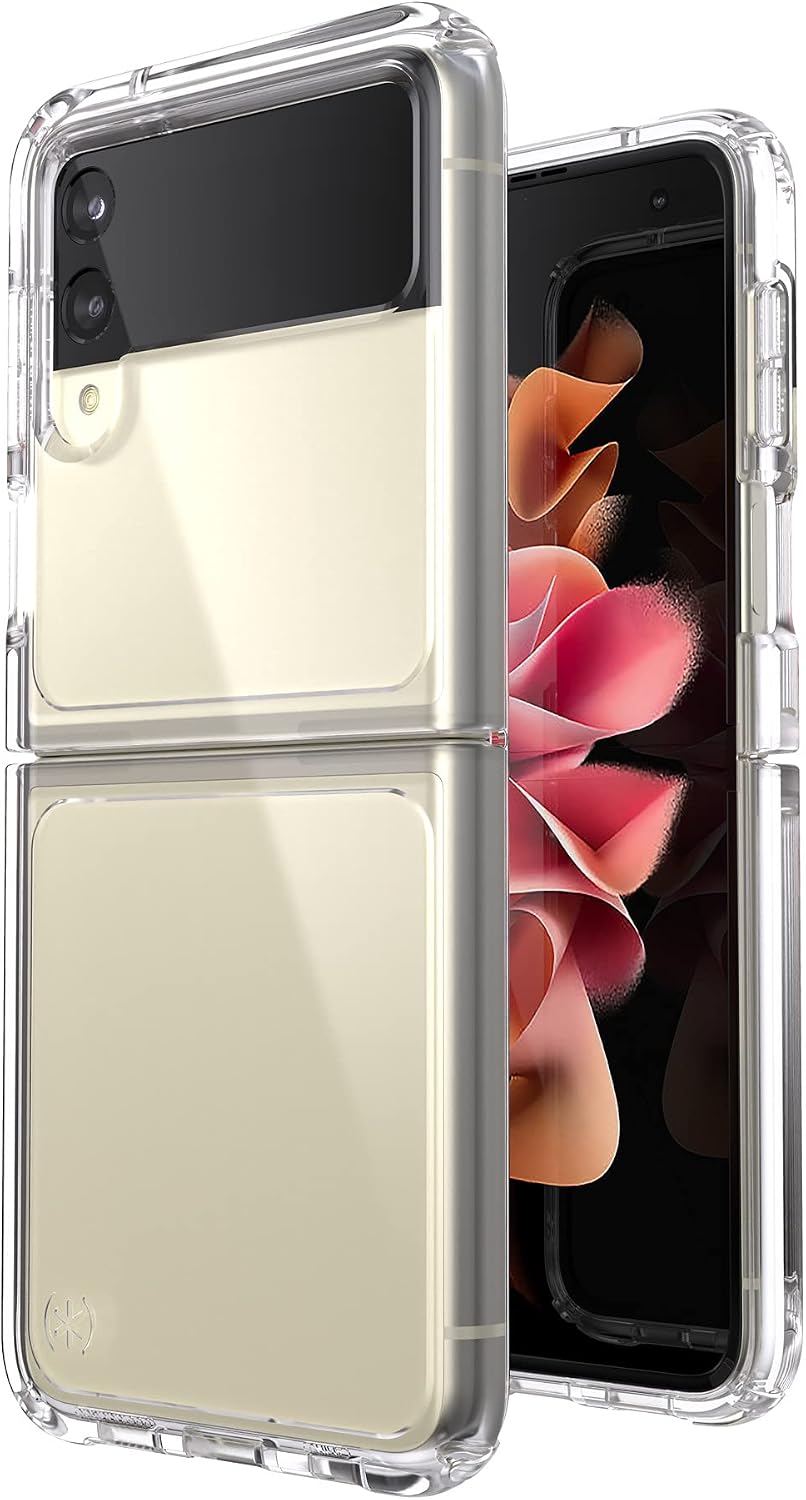 Speck Products Presidio Perfect Clear Fold Samsung Galaxy Z Flip3 5G Case, Clear/Clear
