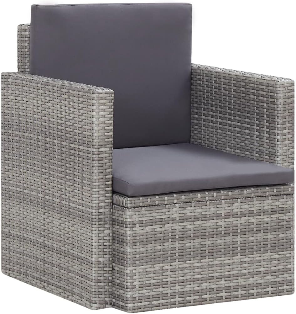 Heavy Duty Beach Chairs Tanning Beach Chair with face holePatio Chair with Cushions Poly Rattan GraySuitable for Garden Patio Living Room