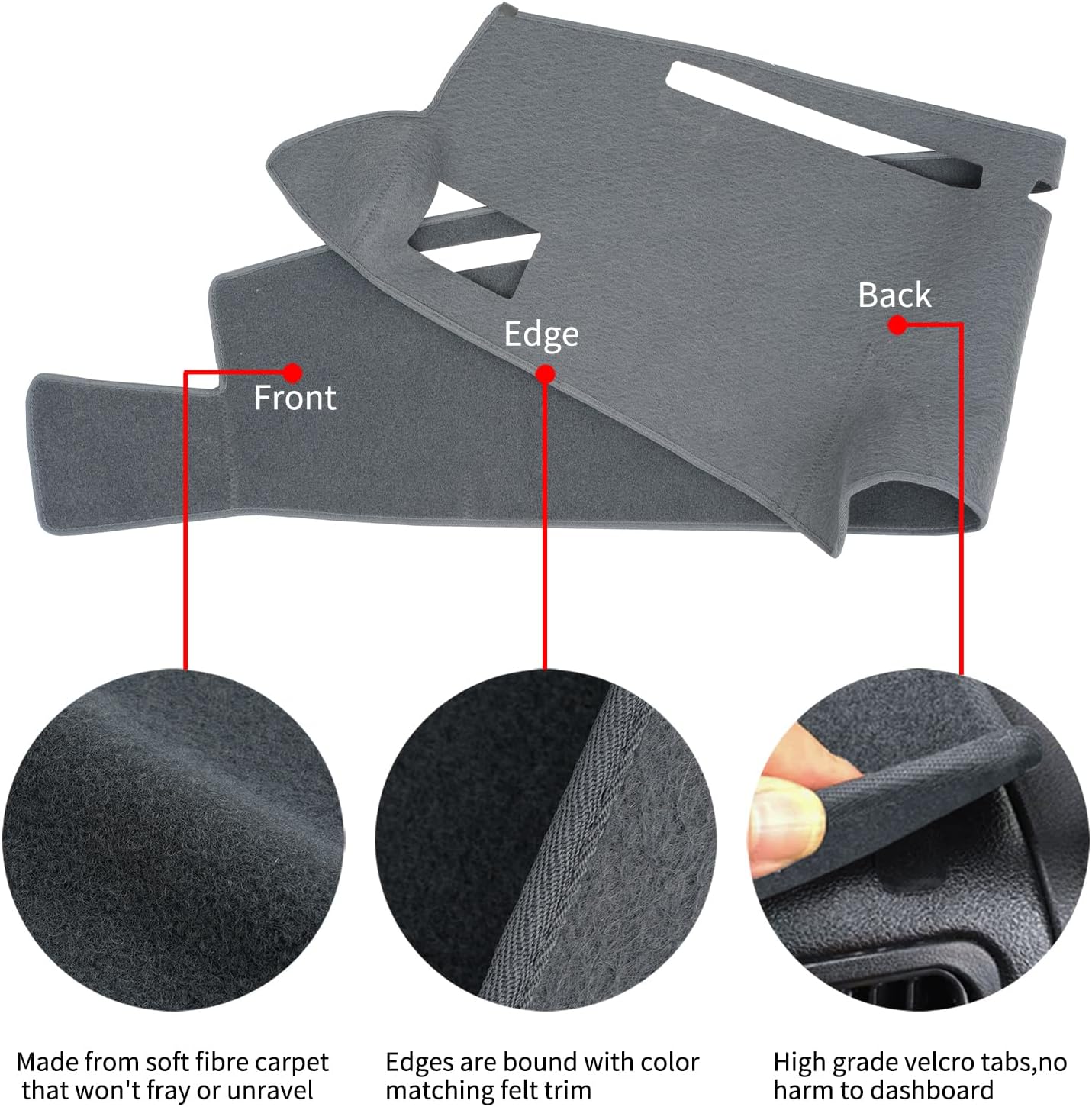 Dashboard Cover Dash Cover Mat Pad Custom Fit for Toyota 4Runner Pickup Truck 1989 1990 1991 1992 1993 1994 1995(89-95 Dark Gray)