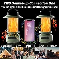 Vista 4 de Swingers Altavoces Bluetooth para exteriores con llama parpadeante, luces de altavoz Bluetooth portátiles impermeables, altavoz al aire libre