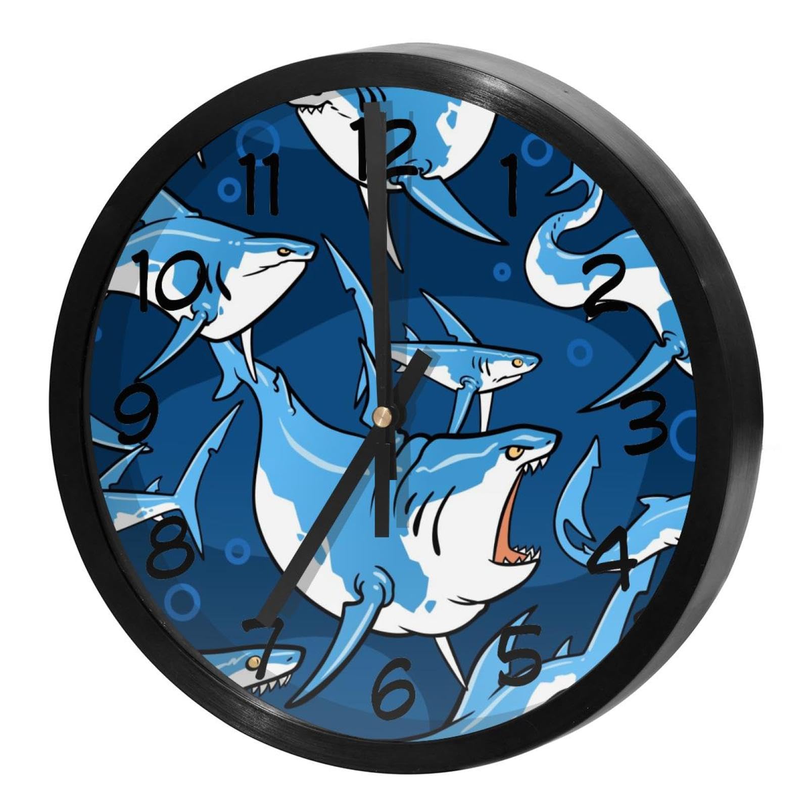 Horloge murale silencieuse à quartz bleu foncé déco maison et bureau