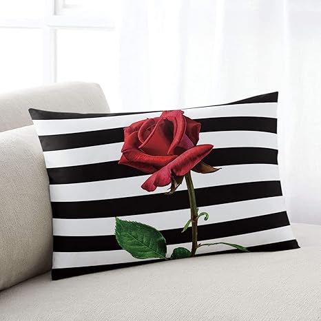 white rose pillow