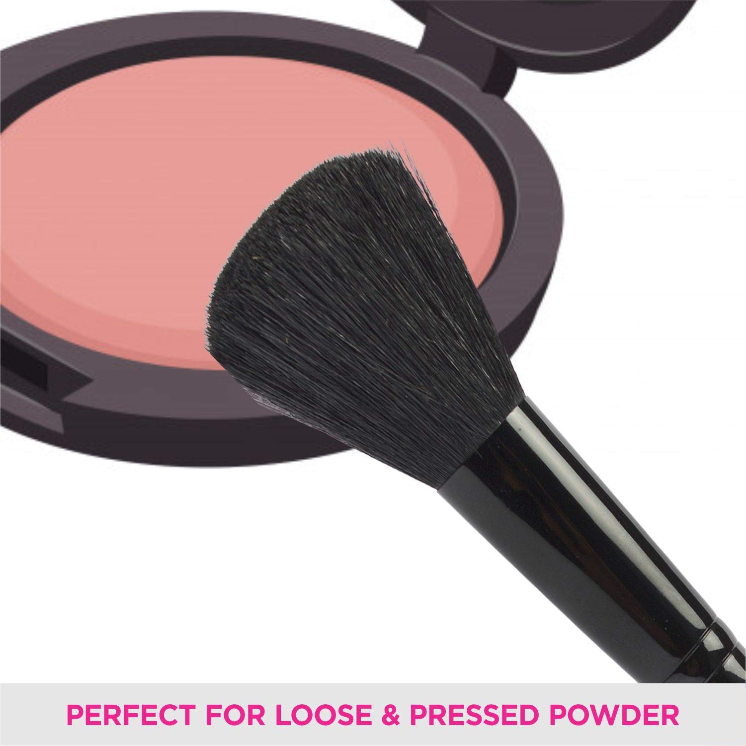 Vega Blush Brush with Wooden Handle and Natural Animal/Synthetic Hair, (EV-19) 4