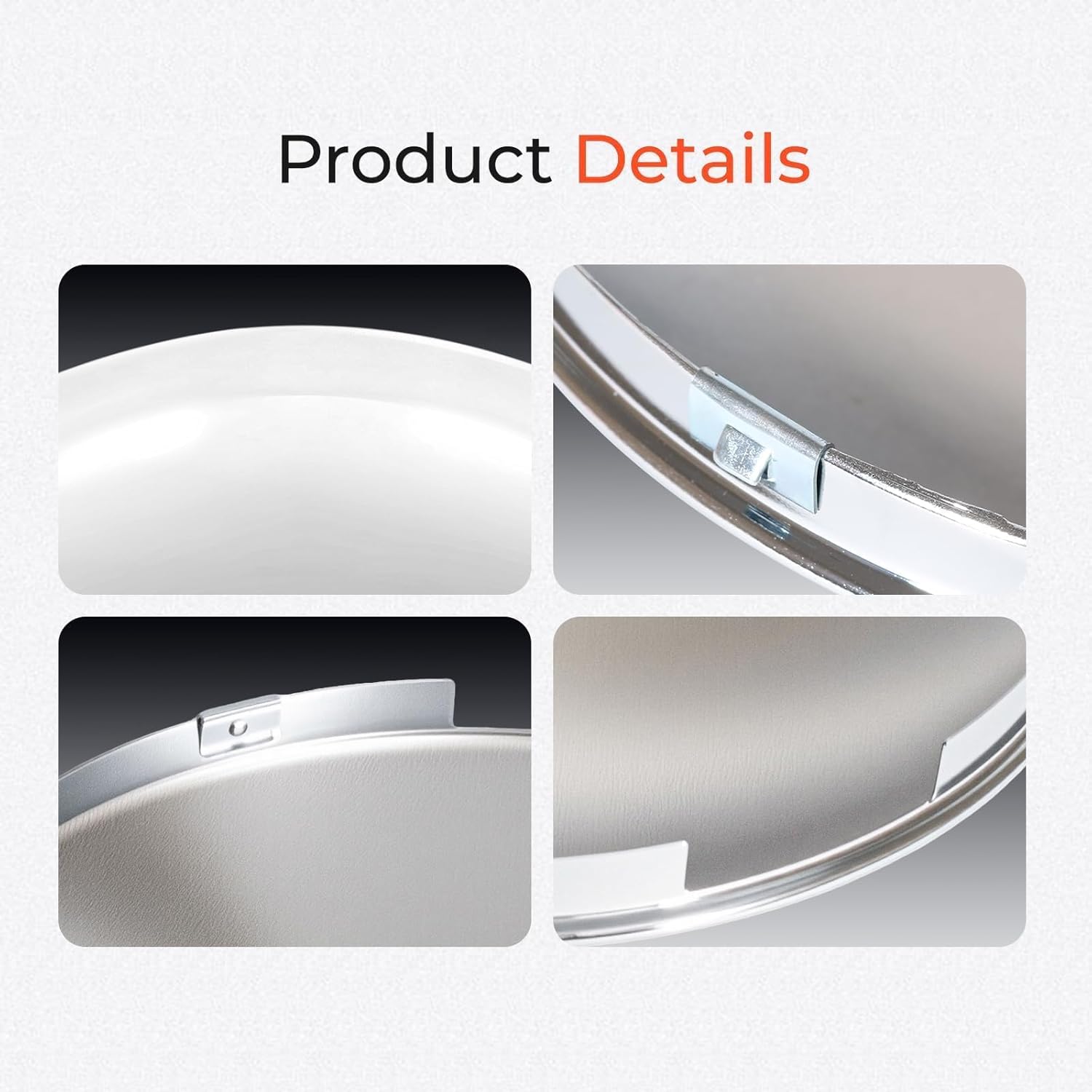 8 Inch Chrome Truck Hub Caps Dome Wheel Covers Rear Axle Cap Set of 4 Compatible with Peterbilt Freightliner Baby Moon Hubcaps Smooth Finish-Only for Front Wheel (4 Pcs)