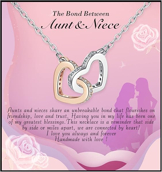 Niece Gifts from Auntie - Aunt Gifts from Niece - Aunt Niece Necklace for Birthday Christmas Graduation Wedding With Nice Message Card and Box