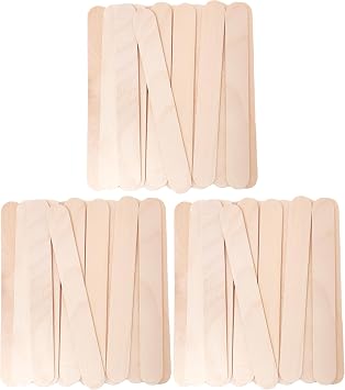 Makerstep 6 Inch Jumbo Wooden Multi-Purpose Wax Sticks 300 Pack. Large Popsicle Sticks, Applicator, Spatulas for Waxing, Ideal for Body, Hair Removal, Craft, Ice Cream Sticks