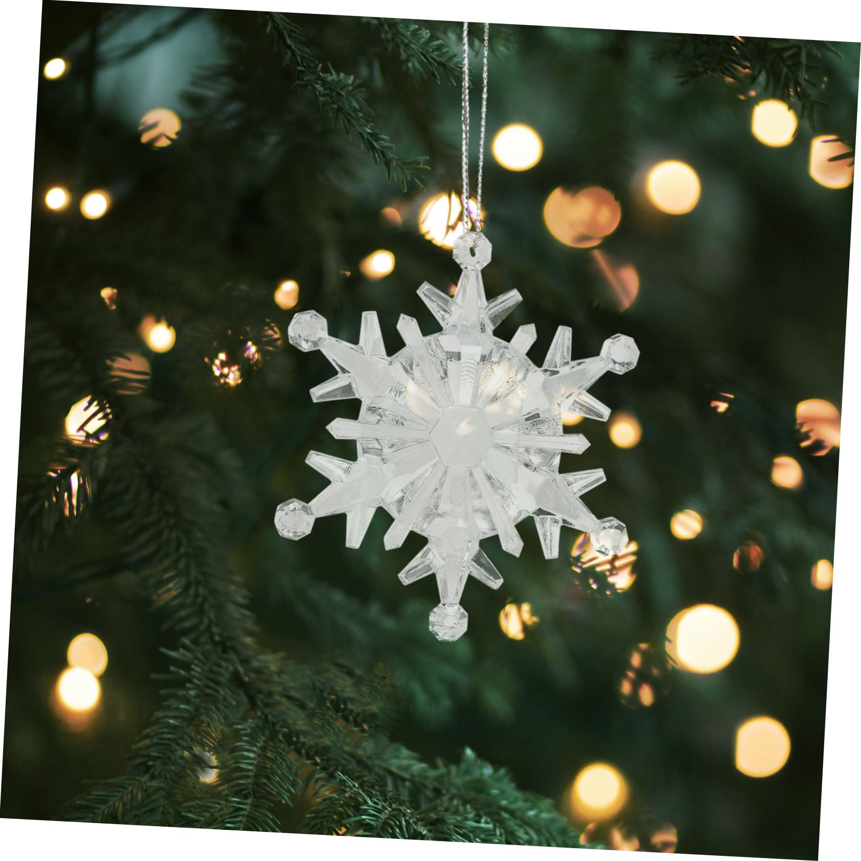 50pièces Flocon Suspendre pour Sapin De Noël Décoration De Noël Forme De Flocon De Pendentif De pour Décoration De Sapin