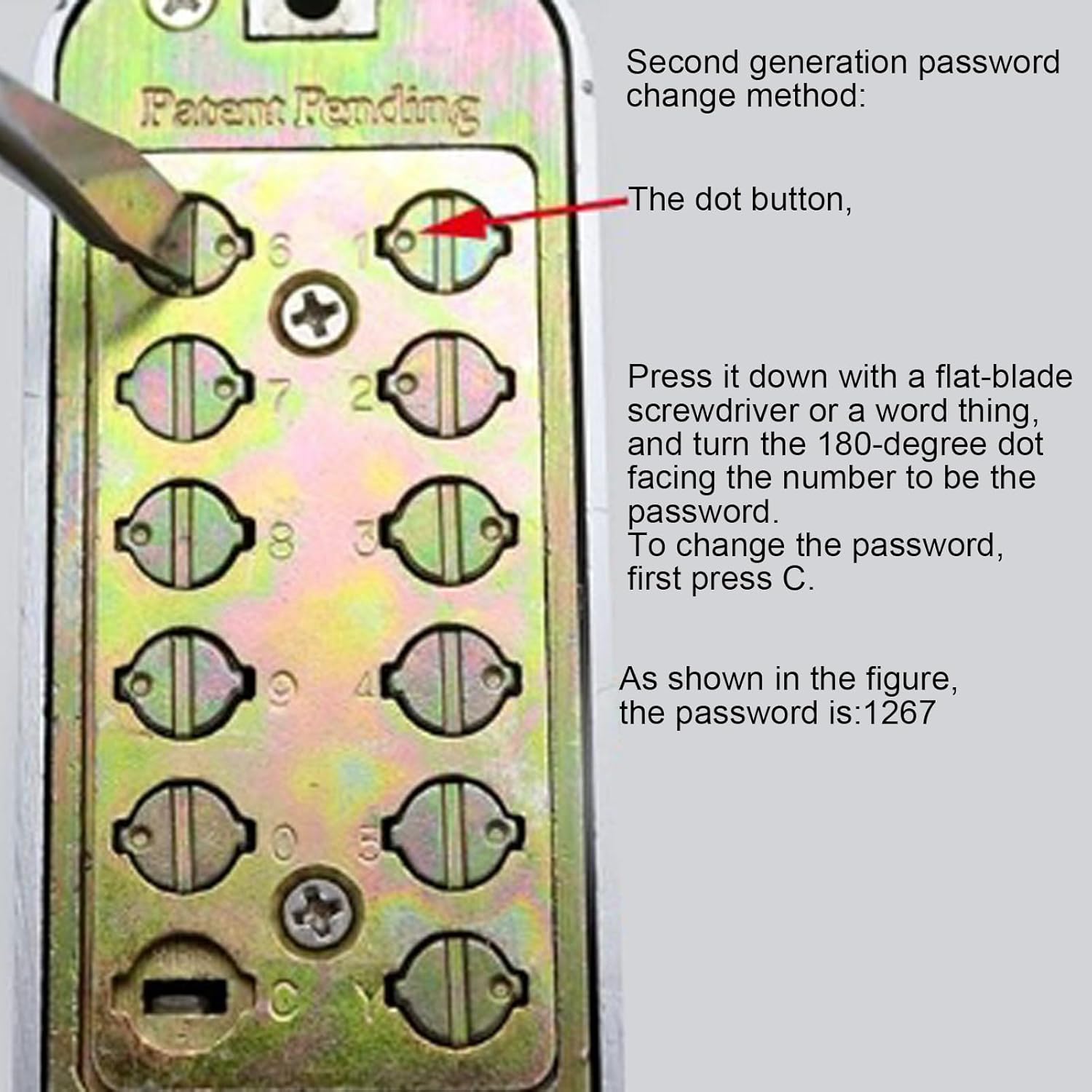 Digit Keypad Door Lock,Keyless Combination Coded Lock,Zinc Alloy Password Security Lock (Right Handle)