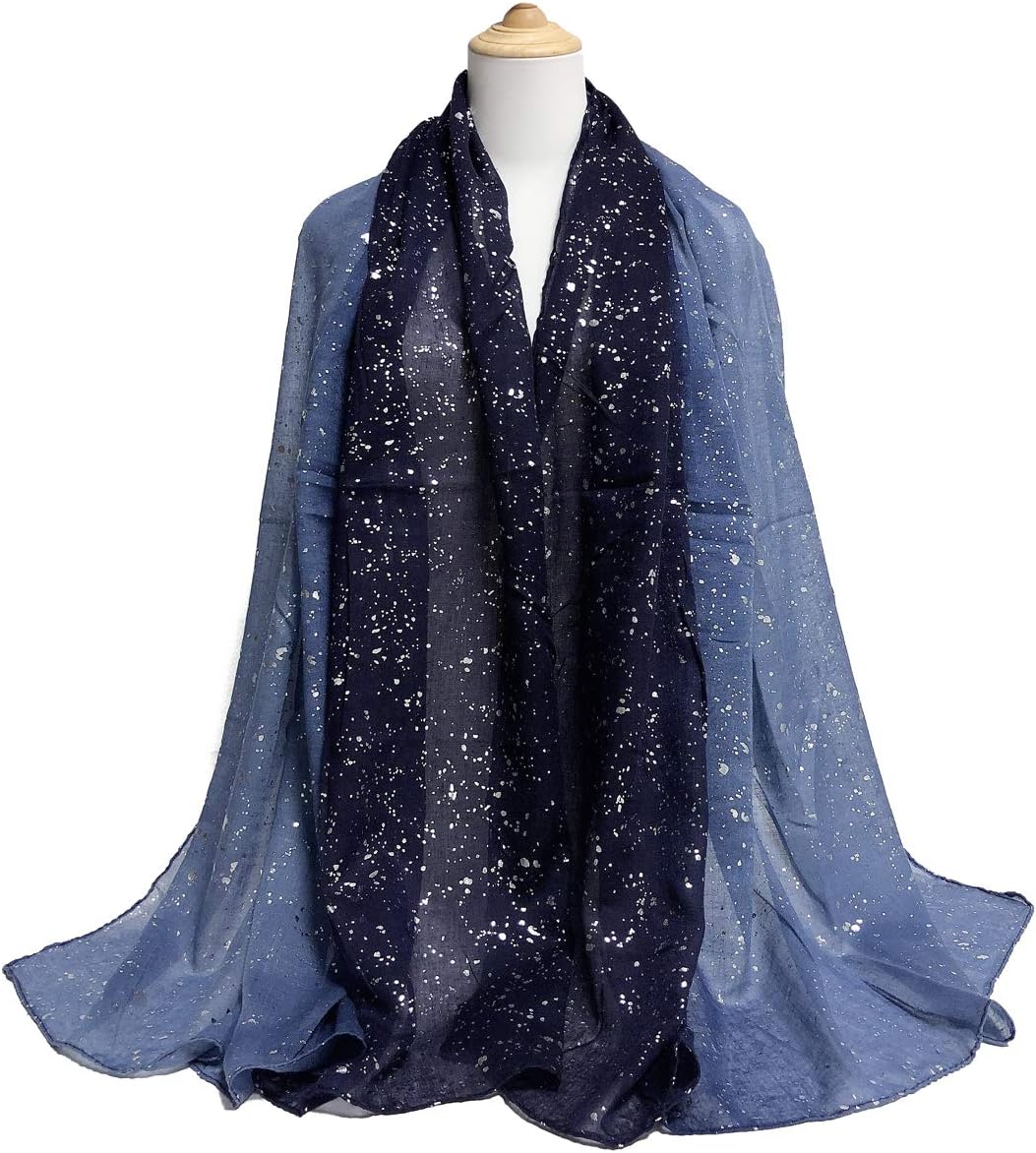 GERINLY Fashion Scarves - Silver Foil Wrap Scarfs for Women Bling Bling Shawls Glitter Lightweight - Image 3