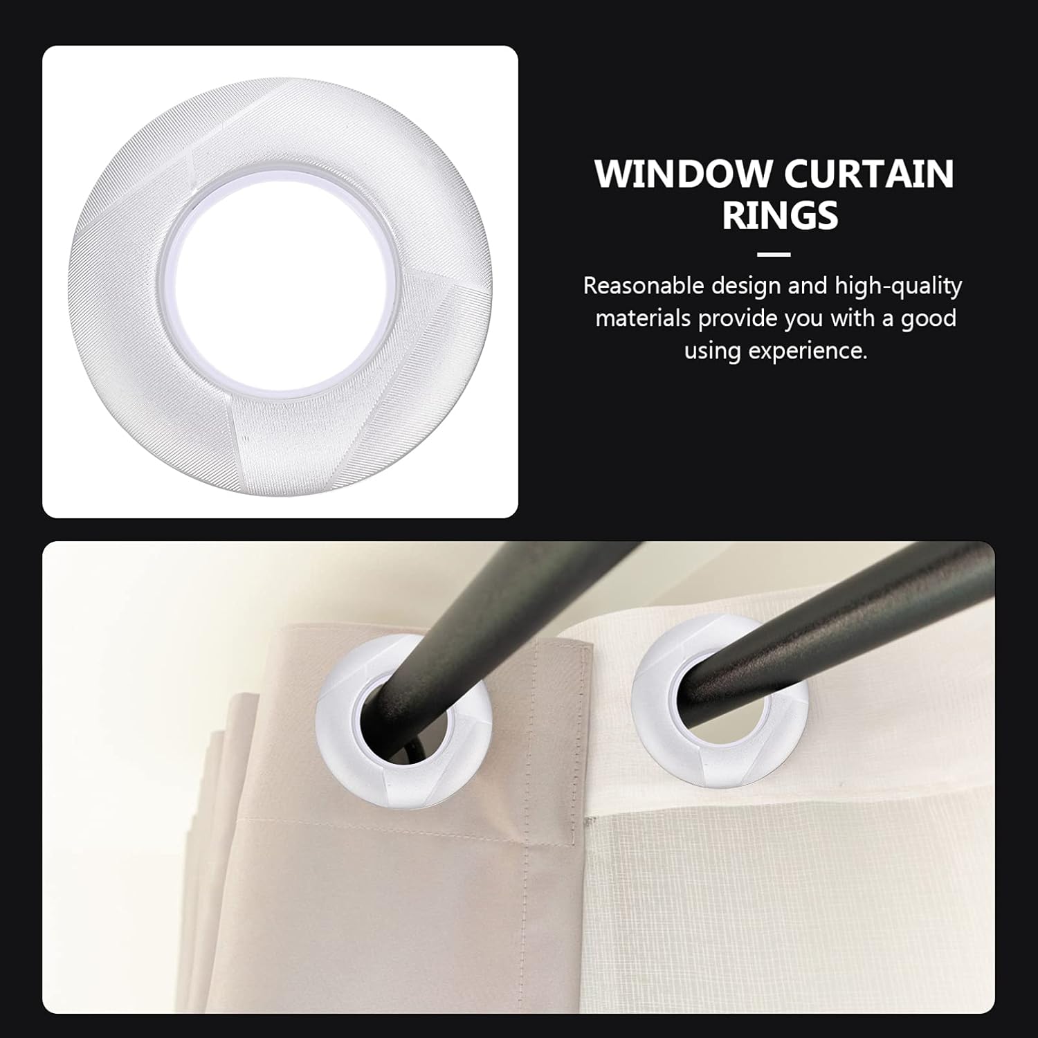 PRETYZOOM 80pcs Sturdy Plastic Roman Curtain Rings Self-Locking Clips for Pleated Curtains