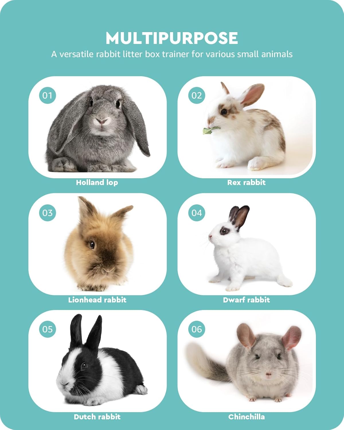 Baffect Rabbit Litter Box, 2pcs (Blue)