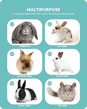 Baffect Rabbit Litter Box, Plastic Bunny Toilet Box with Removable Tray