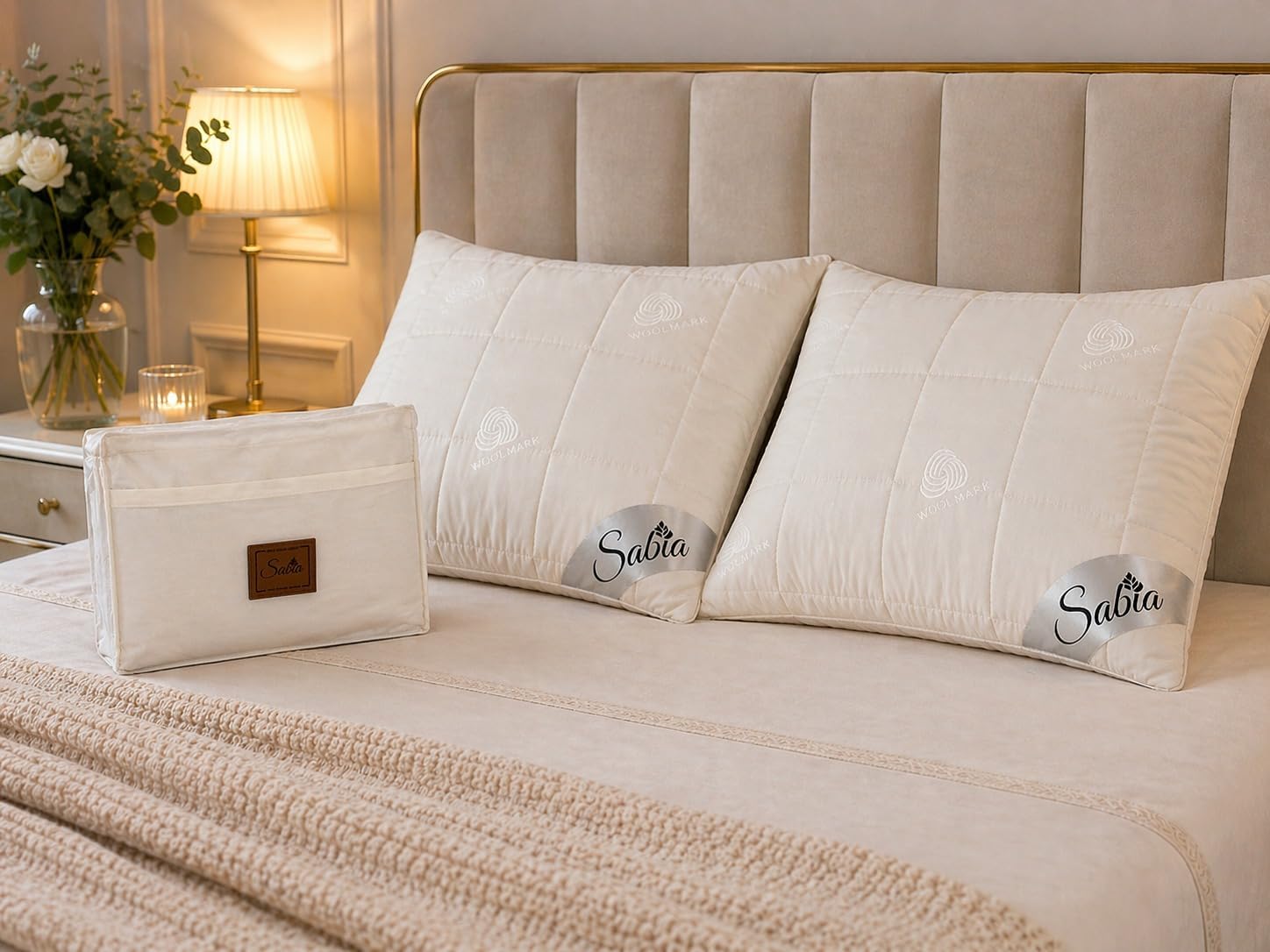 Wool Pillow Protectors, 2 Pack, Standard/Queen, 20 x 28 in