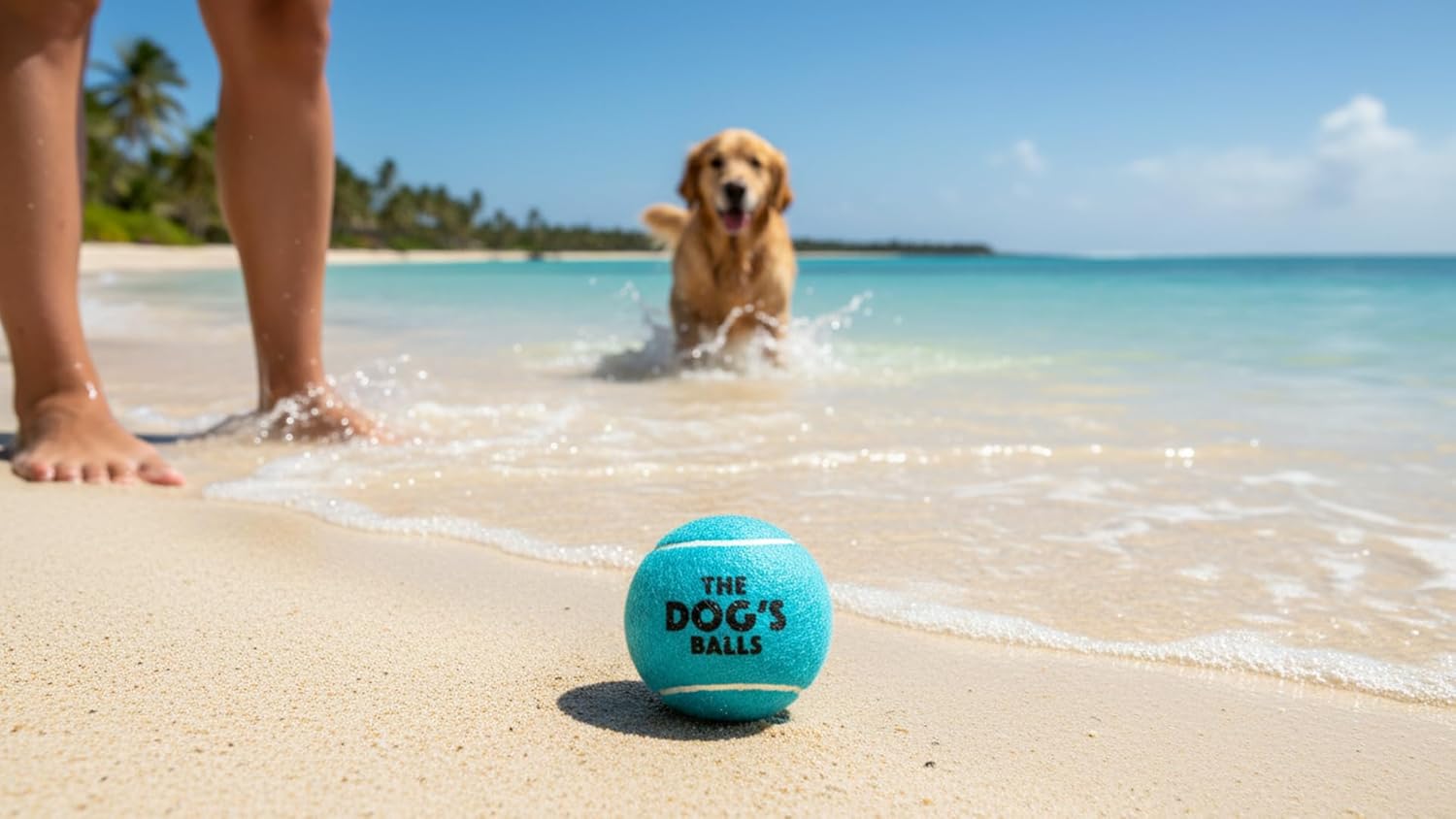 The Dog's Balls Dog Tennis Balls for Dogs, Blue, 12-Pack - Non-Abrasive Felt Fetch Balls, Tough Rubber Core, Float in Water, Fits Standard Launchers
