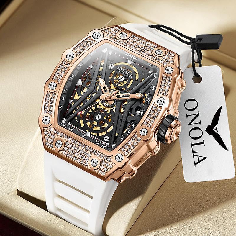 Reloj mecánico automático con hueco de diamante para hombre, correa de lujo, resistente al agua, reloj para hombre, Relogio Masculino