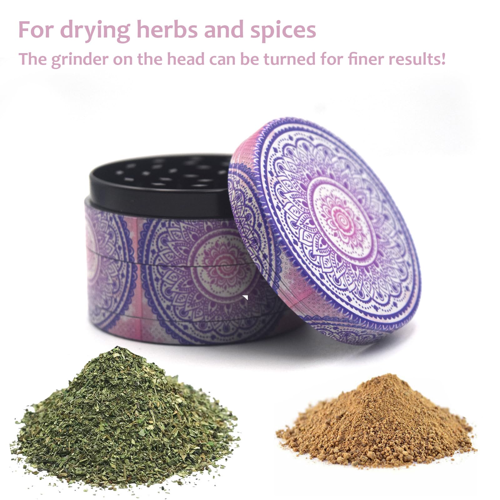 Macinino Per Spezie 4 Strati In Lega Di Zinco - 50mm, Portatile Per Erbe E Polline - Foto 1