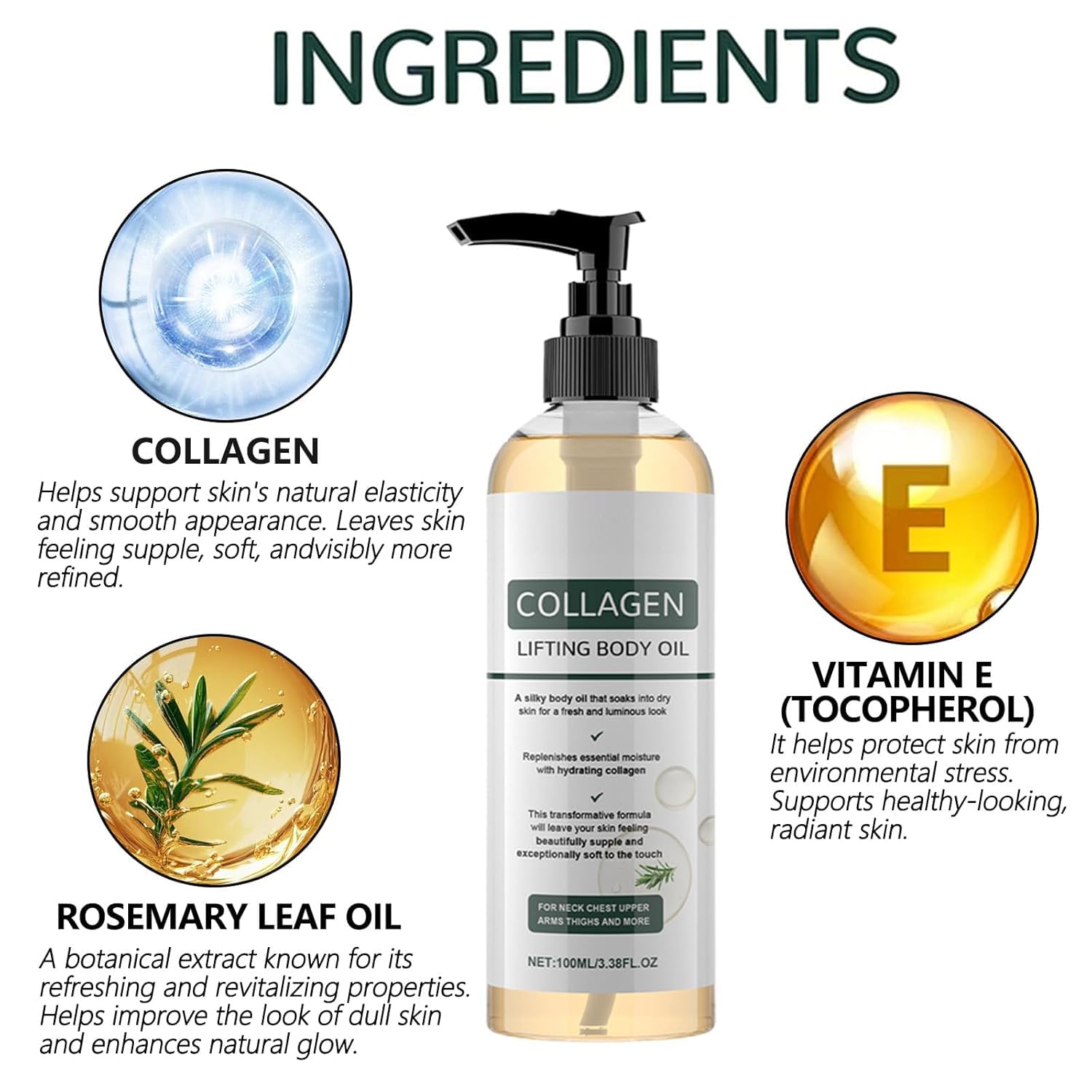 Collagen Lifting Body Oil, Collagen Magic Body Oil Firming，Advanced Hydrating Collagen Oil for Body & After Shower, Anti Aging Moisturizing for Women & Men (2pcs)