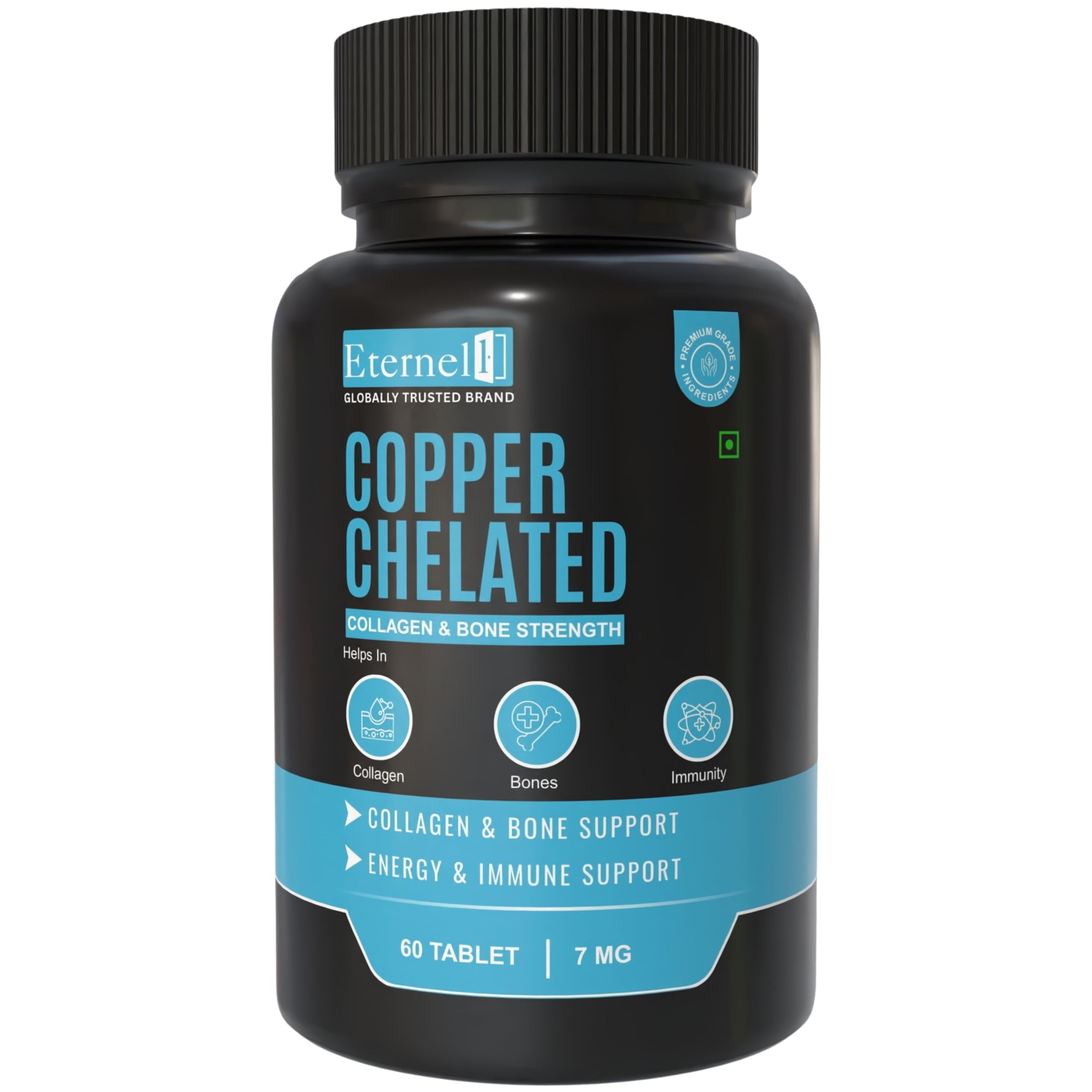 Eternell Copper Tablets 1.7 mg Elemental Copper | Trace Mineral Support for Immunity, Energy & Antioxidant Balance | 60 Veg Tablets-image-19